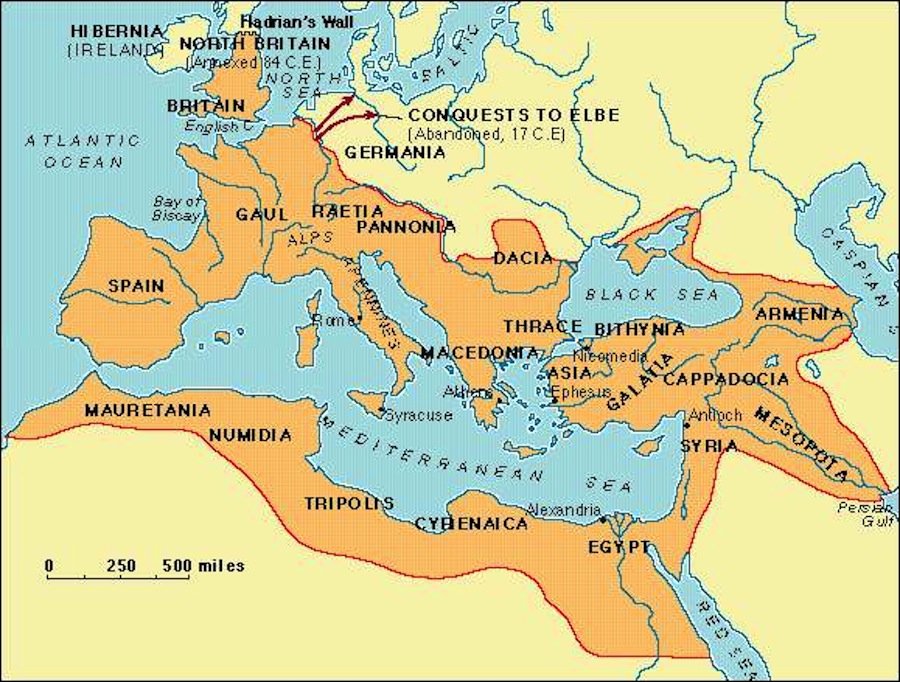 Impero romano sotto Traiano: come l'Occidente ha i suoi linguaggi.